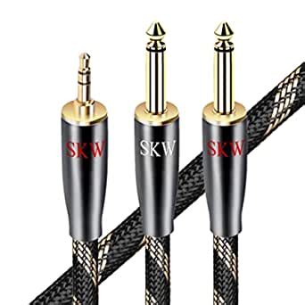 SKW 3.5mm Jack 1/8" to Dual 6.35mm 1/4" Mono Y Splitter OCC Instrument ...