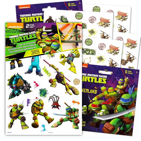 Buy Teenage Mutant Ninja Turtles Stickers Party Favor Set ~ Bundle ...
