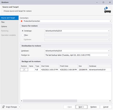 CommVault SQL Server Restore From Backup 的图像结果
