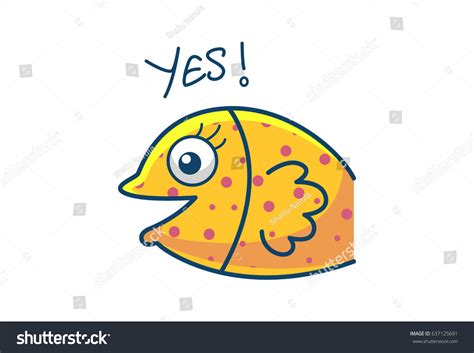 Vektor Stok Cute Fish Saying Yes Vector Illustration (Tanpa Royalti) 637125691 | Shutterstock
