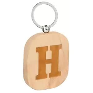 OFIXO Alphabet Letter H Wooden Keyrings/Keychain for Car, Bike, Home ...