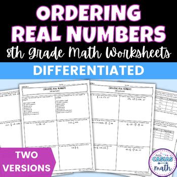 Image result for Ordering Real Numbers Worksheet