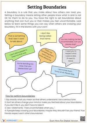 Setting Boundaries Worksheet 的图像结果