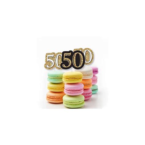 Buy Adult 50th Birthday - Gold - Dessert Cupcake Toppers - Birthday ...