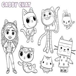 Gabby Cat Coloring Pages PDF - Free Printable Sheets
