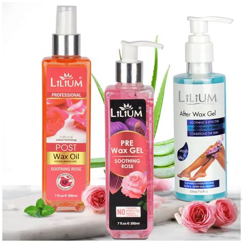 Lilium Pre Wax Gel & After Wax Gel With Post Wax Oil, 200ML Each | For ...