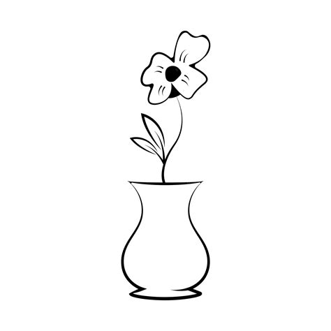 Premium Vector | Flower vase line art icon logo design