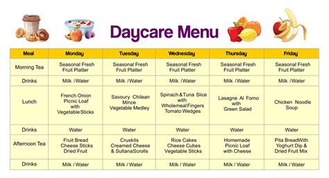 Sample Daycare Menus - 10 Free PDF Printables | Printablee | Menu ...