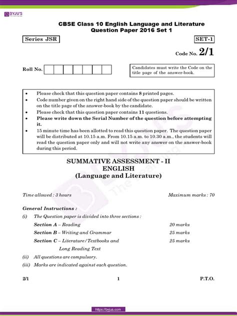 Image result for Class 10 English Pyq