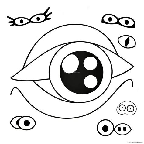 Cute Cartoon Eyes Coloring Page (3511-2797)