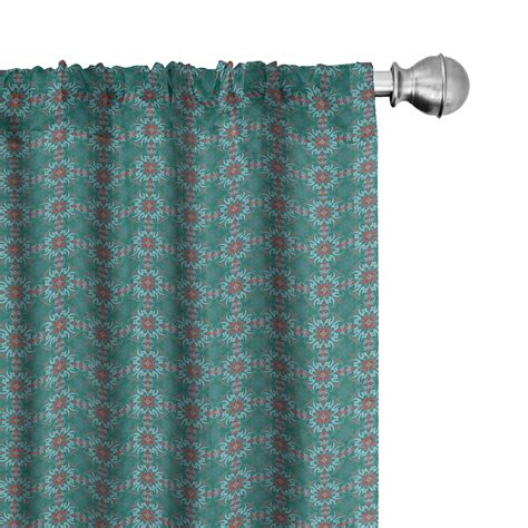 Ambesonne Floral Curtains, Traditional Spanish, Pair of 28"x84", Jade ...
