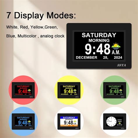 SSYA 7 Inch Calendar Clock - 12 Alarm Options, Level India | Ubuy
