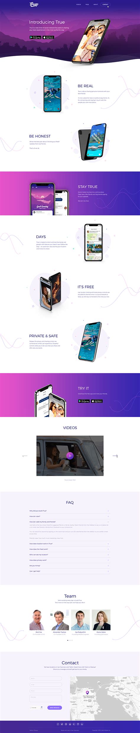 Portfolio Website for Social iOS App - Sketch | Behance