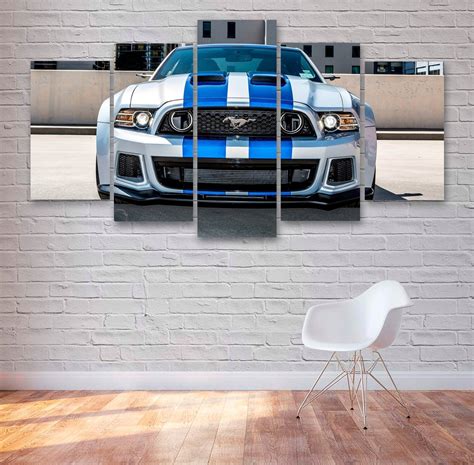 Muscle Blue Car Wall Art Canvas Decor Printing