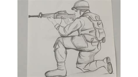 Indian army drawing || Army drawing for Kids || How to draw a Army man ...