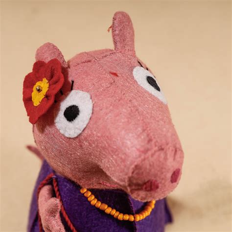 Mummy Piggie - Handmade Felt Work Stuffed Soft Toy