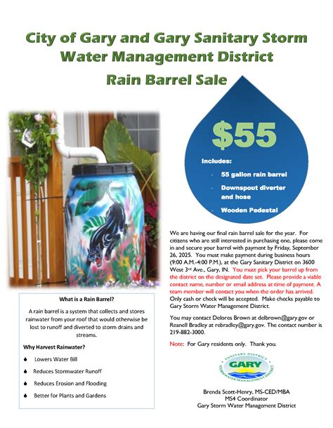 Rain Barrel Registration | Gary Sanitary District | Gary Stormwater ...