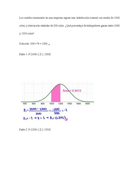 Distribucion normal - Los sueldos mensuales en una empresa siguen una ...