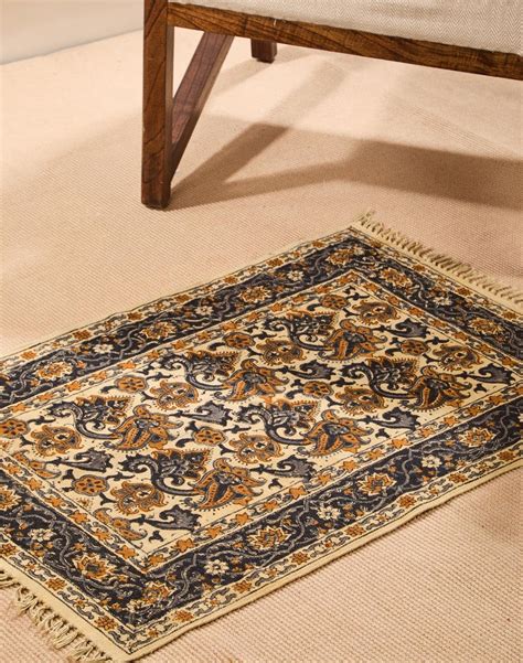 Buy Fabindia Blue Coramandel Kalamkari Cotton Viscose Printed Small ...