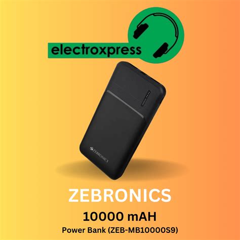 ZEBRONICS 10000 mAH Power Bank, ZEB-MB10000S9