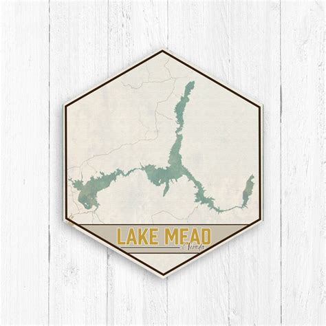 Lake Mead Nevada Hexagon Canvas, Lake Mead Map, Hexagon Map, Travel ...