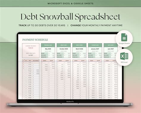 Debt snowball excel spreadsheet google sheets debt payoff tracker excel ...