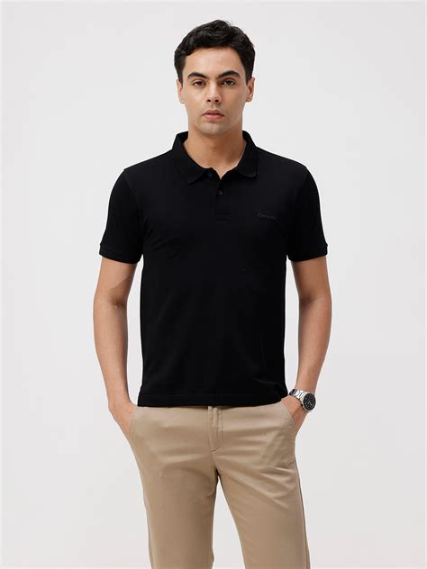 Black Solid Slim Fit Polo T Shirt - Buy Online India – Crocodile
