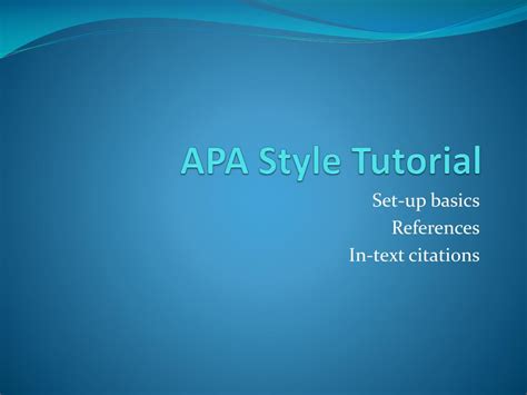 Image result for APA Tutorial