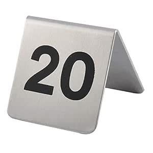 KTM Healthcare® Stainless Steel Free-standing Number 20 Table Sign ...