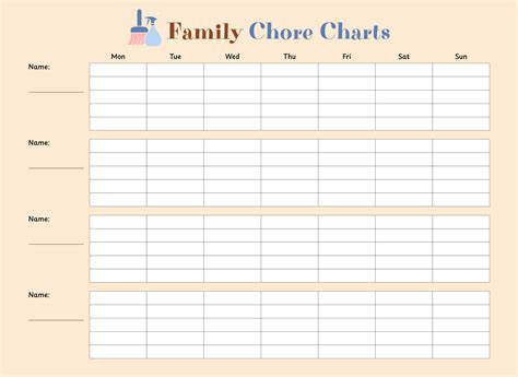 Family Chore Charts - 10 Free PDF Printables | Printablee