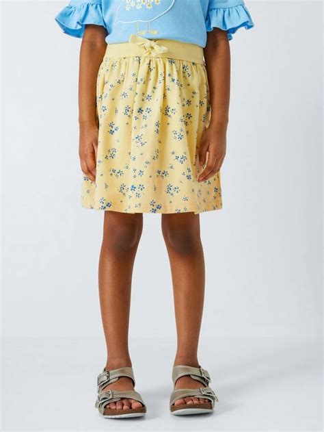 John Lewis Kids' Floral Jersey Skort, Yellow