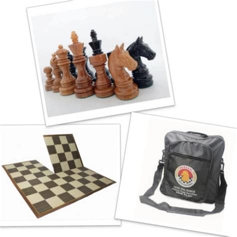 Jual 1 set kuda tali papan catur kayu magnet, buah kayu dan tas catur ...