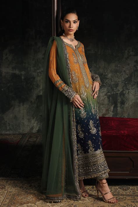Charizma Aura Ombre Chiffon Suit | Pakistani Formal Wedding Wear ...