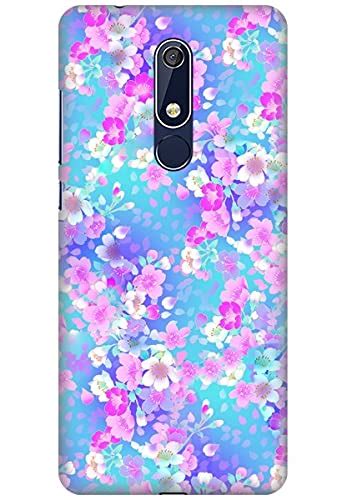 Bright Floral Pattern Printed Back Cover Phone Case for Nokia 5.1 Plus ...