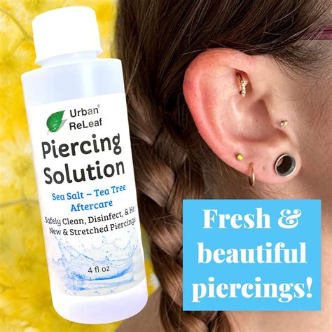 Set of 2 Piercing Solution ! Healing Sea Salts & Tea Tree AFTERCARE 4 ...