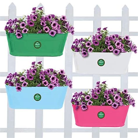 Oval Railing Planters - (Ivory,Green,Teal,Magenta) - Set of 4 – TrustBasket