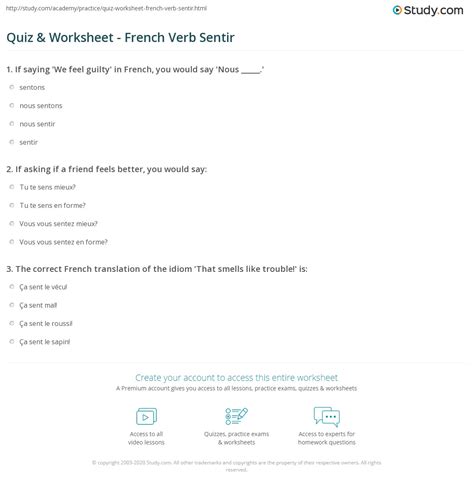 French Conjugation Of Sentir