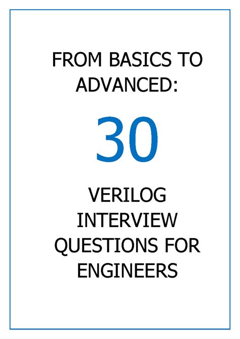30 Verilog Interview Questions - FROM BASICS TO ADVANCED: 30 VERILOG ...