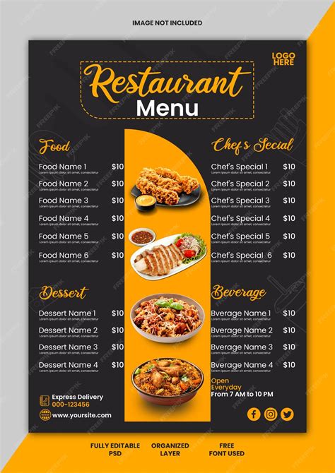 Psd restaurant menu | Premium PSD