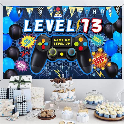 Buy Vlipoeasn 13th Birthday Video Game Backdrop Level 13 Unlocked ...