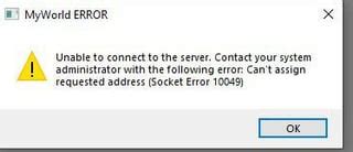 Image result for Error Code 10049