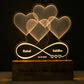 3D Lamp with Couple Name -Heart Shape – Picloon
