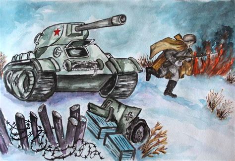 Детские рисунки на тему "Война" - Рисунки для срисовки