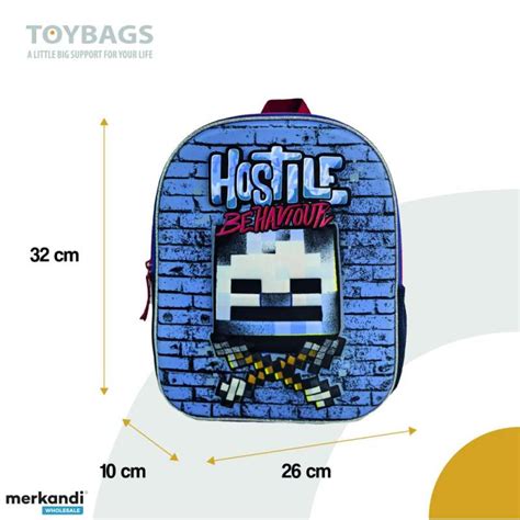 Minecraft Hostile Behavior 3D Preschool Backpack. 30 x 24 x 8 cm ...
