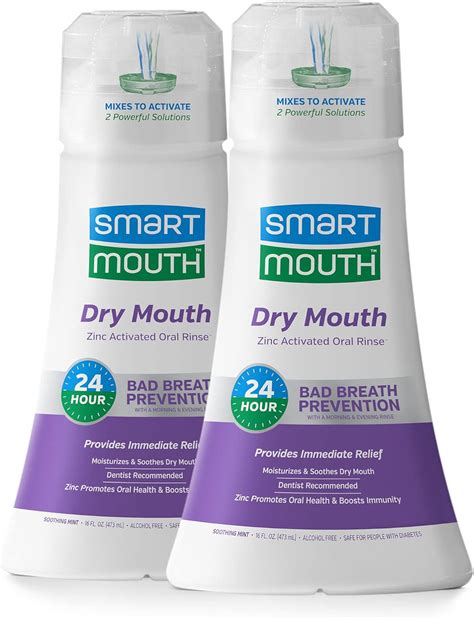 Amazon.com: SmartMouth Activated Dry Mouth Mouthwash, Dry Mouth and Bad Breath Relief, Mint, 16 ...
