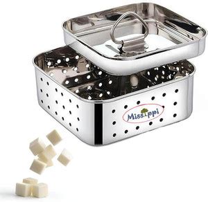 MISSIPPI Stainless Steel 650ml Square Shape Indian Paneer/Tofu Press ...