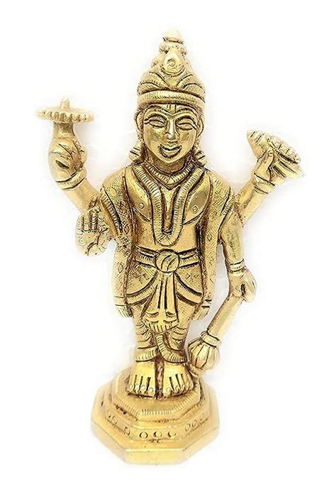 Buy Brass Made Shri Narayan Idol/Shri Maha Vishnu Brass Idol/Brass Made ...