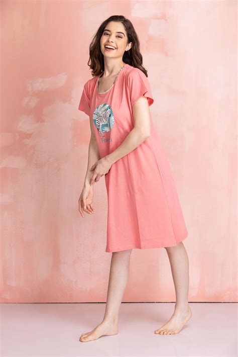 Zebra short Nightie in pure cotton - Private Lives