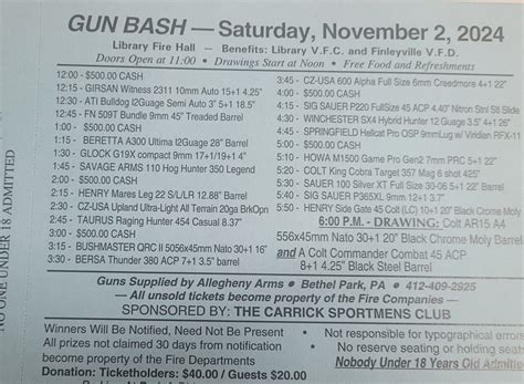 Fall Gun Bash, Library Volunteer Fire Company, South Park, 2 November ...