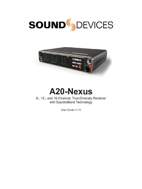 Fillable Online Sound Devices Nexus - 8-16 Channel True Diversity ...